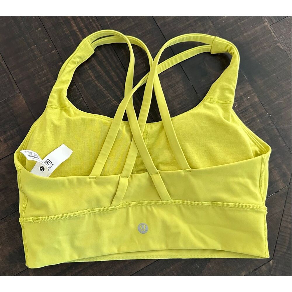 Lululemon Yellow Compression Sports Bra With Removable Padding Size 6 - Picture 2 of 3